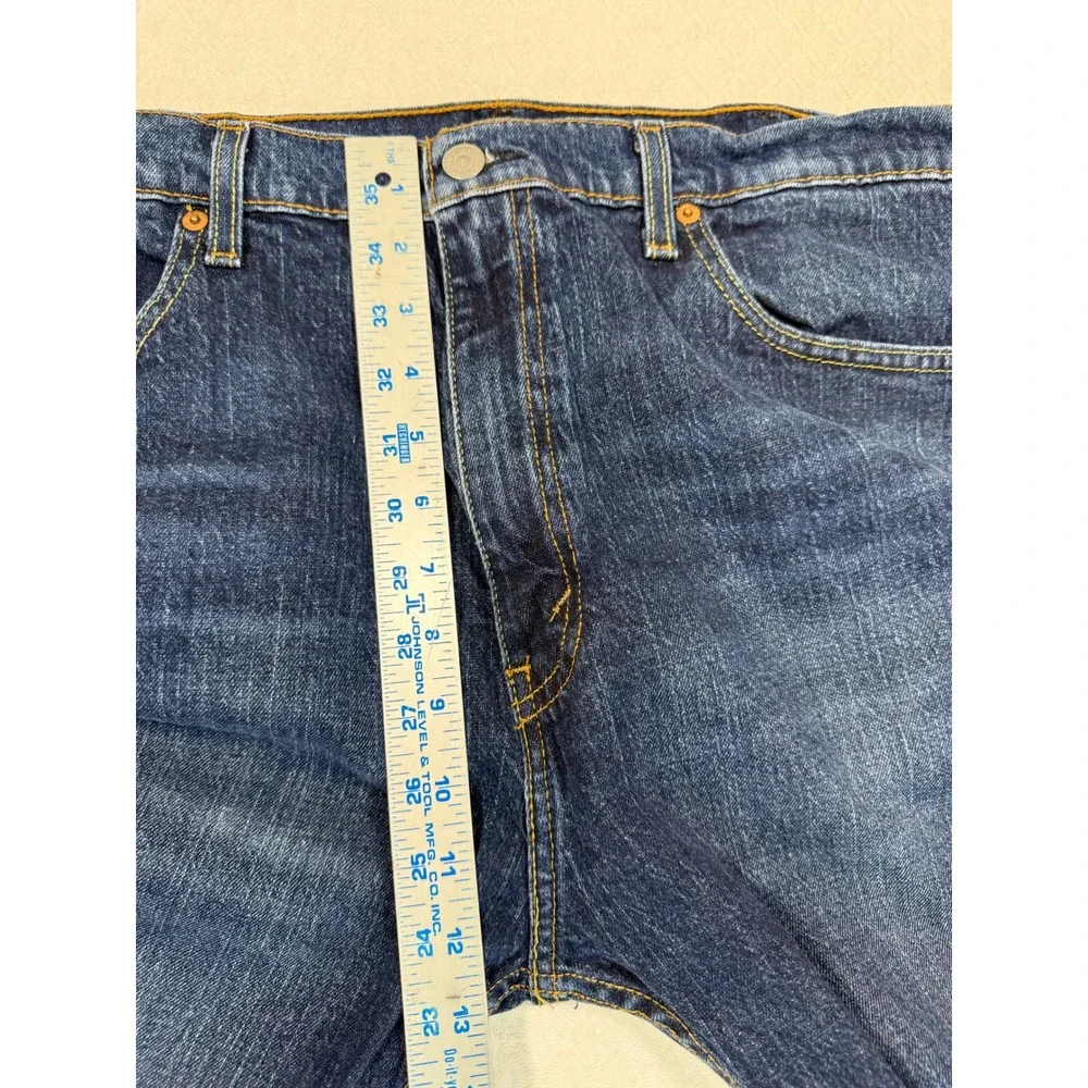 Levis 505 Regular Jeans Men Fits 38x27 Dk Wash Blue Straight Leg Denim Workwear